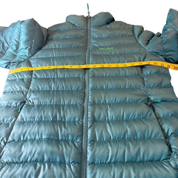Marmot Women's Goose Down Jacket Quilted Puffer 800 Fill  Emerald Green XL - Picture 4 of 7